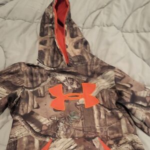 Under Armour Kids Hoodie - Orange Logo with Brown Camo
